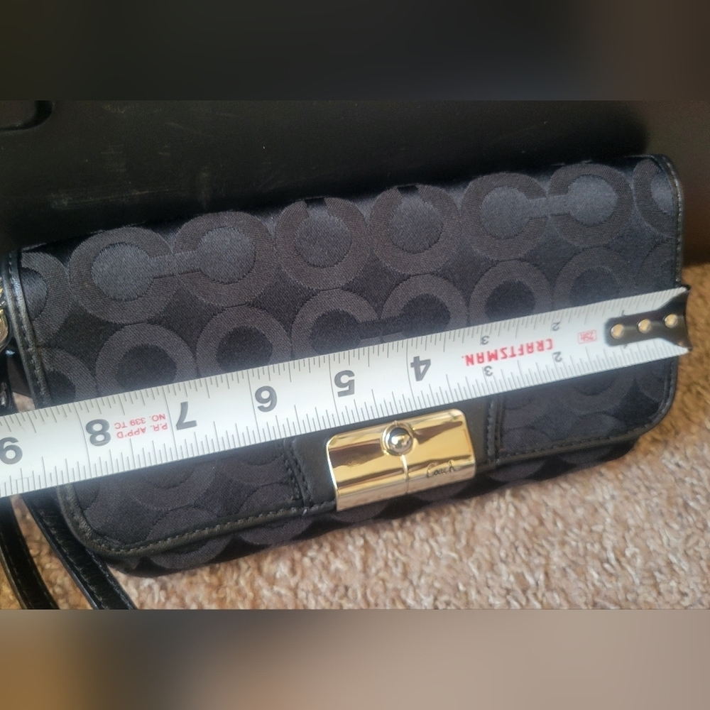 Black Coach Wristlet with Silver Accents - Picture 4 of 15